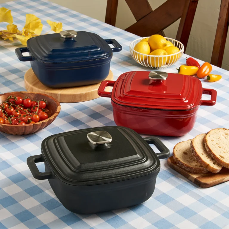 4 Qt Dutch Oven - Compact Enameled Cast Iron Cookware