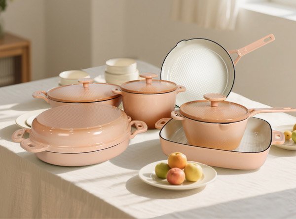 Aluminum Enamel Cookware - Lightweight Enamel-Coated Set