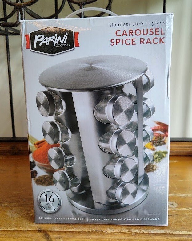 Parini Cookware Carousel Spice Rack - Rotating Kitchen Spice Organizer