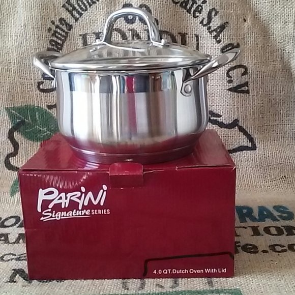 Parini Signature Series 4 Qt Dutch Oven stainless steel with lid