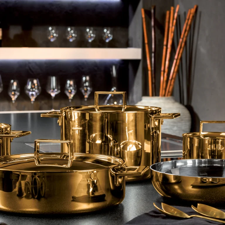 18K Gold Cookware – Luxury Gold-Accent Cookware Set