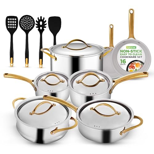 Parini Golden Chef Cookware Collection – Premium Gold-Accented Set