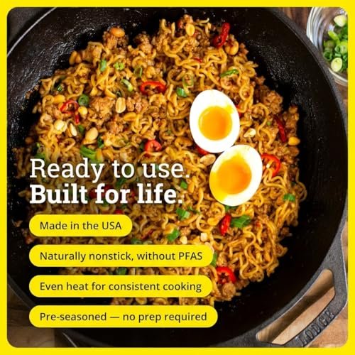 Parini Cast Iron Wok - Heavy-Duty Stir Fry Wok